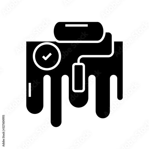 Made task black icon, concept illustration, vector flat symbol, glyph sign.