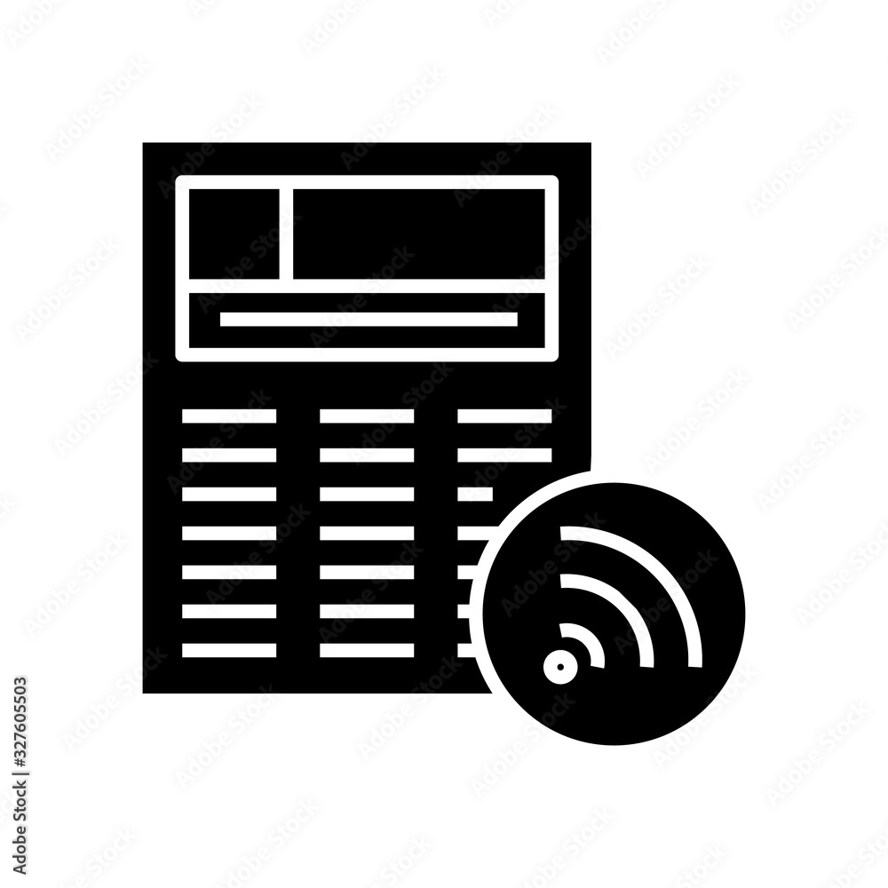 Important news black icon, concept illustration, vector flat symbol, glyph sign. Important news black icon, concept illustration, vector flat symbol, glyph sign.