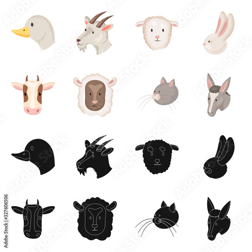 Vector illustration of agriculture and breeding sign. Collection of agriculture and organic stock symbol for web.