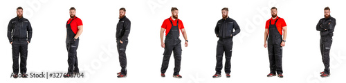 Set of professional worker isolated over white background.