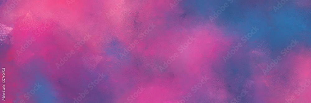 abstract grunge horizontal design with antique fuchsia, teal blue and pale violet red color
