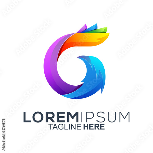 colorful letter G logo design vector