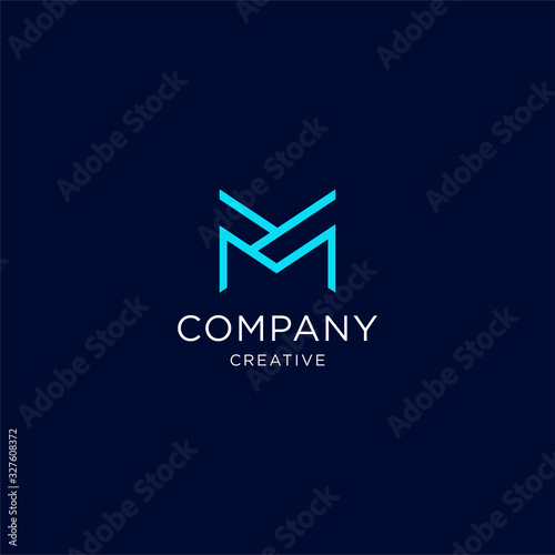 Abstract letter M Logo Design vector logotype . Line creative simple logo design template. Universal geometric symbol