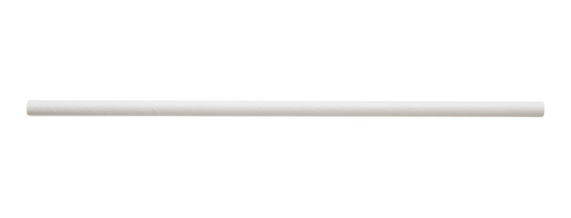 Biodegradable eco friendly white paper drinking straw isolated on white background