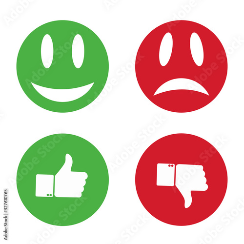 Check and Cancel Marks - stock vector Good mood and bad