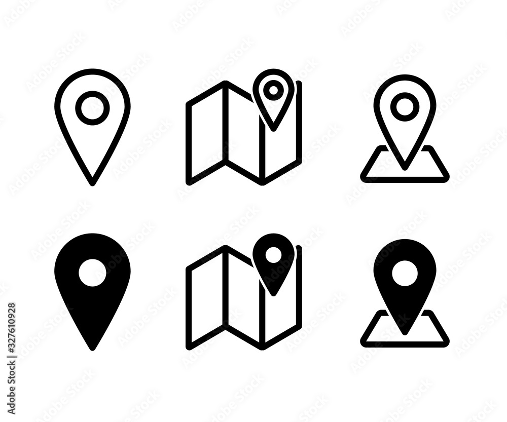マップ 位置情報のイラスト アイコン 素材 地図 ピクトグラム Stock Vector Adobe Stock