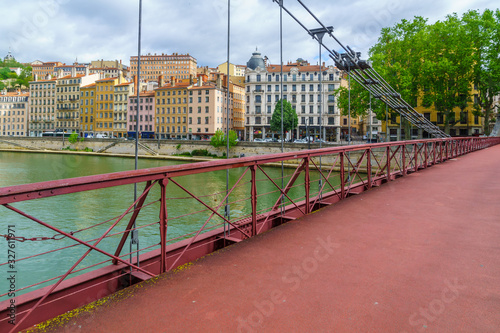 Saint-Vincent bridge, over the Saone river, in Lyon