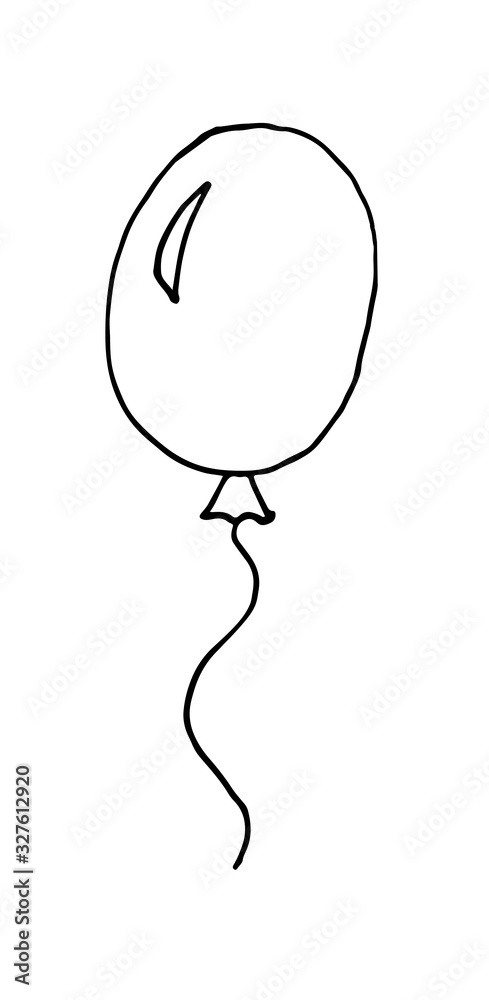 hand drawn vector sketch cartoon doodle red balloon design illustration