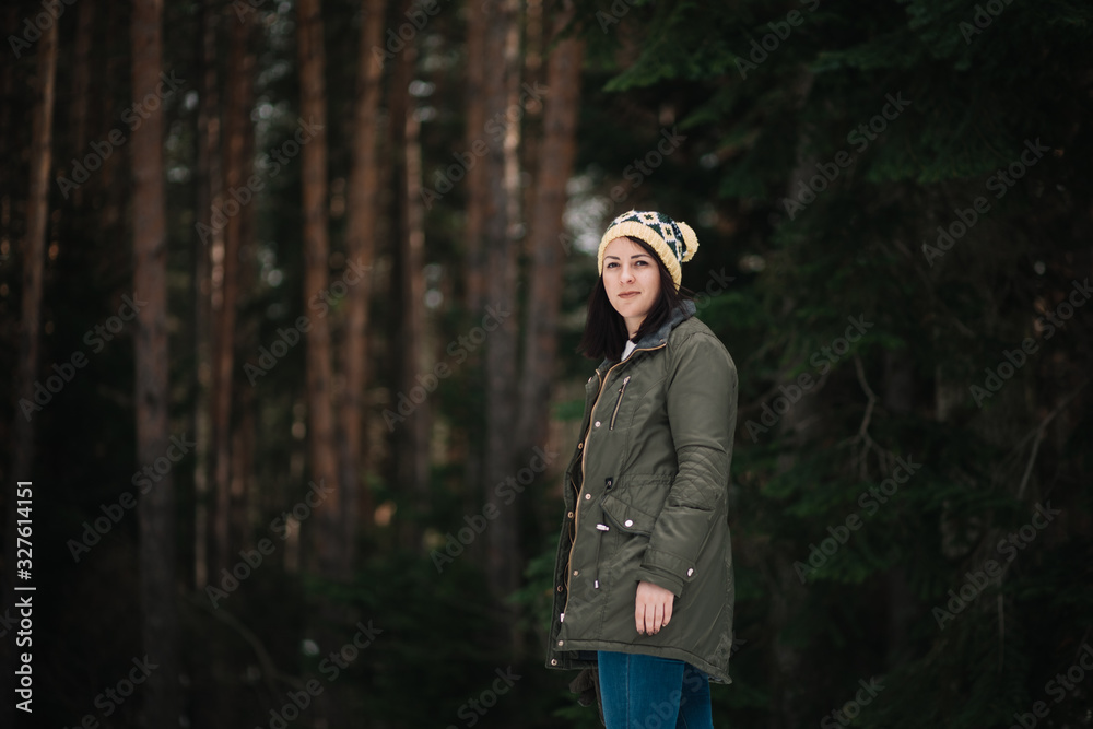 Portrait of a pretty girl in the forest Portrait of a pretty girl in the forest