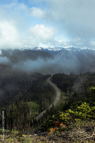 mountain fog road