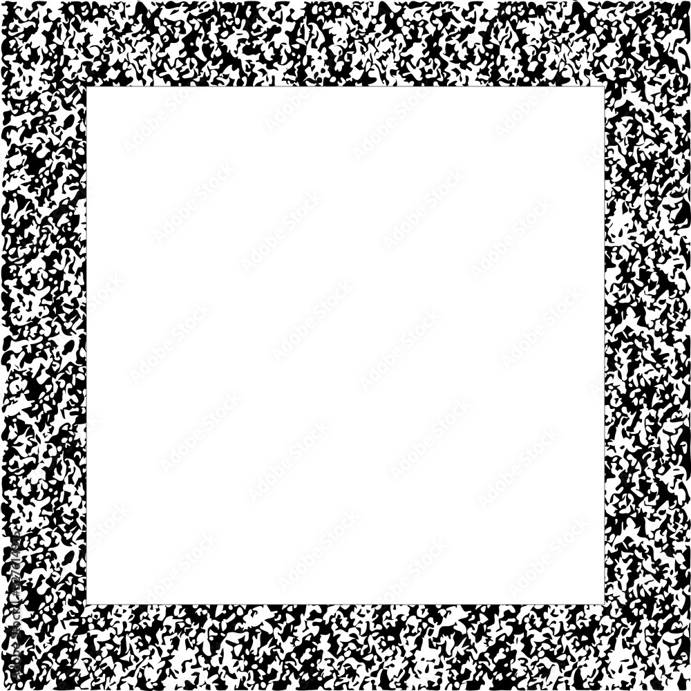 Beautiful vector illustration of a square frame with abstract black and white texture