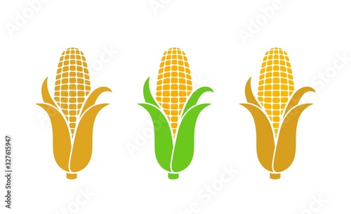 Tablou canvas Corn logo. Isolated corn on white background