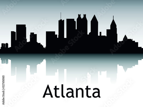 Vector Illustration of the Silhouette Skyline Panorama of Atlanta Georgia