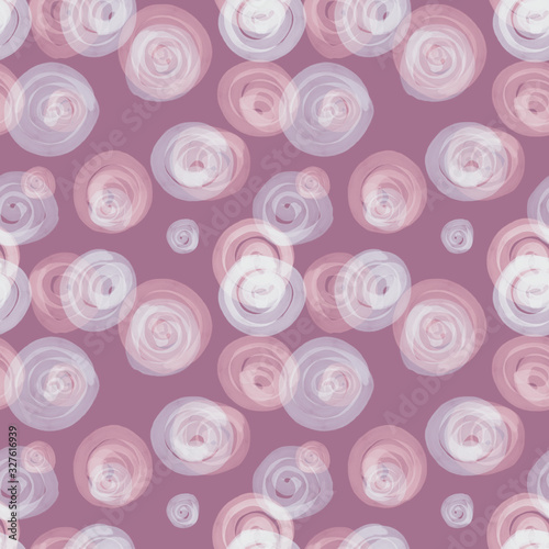 Seamless pattern of hand painted circles. Watercolor background.