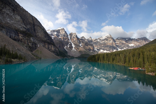 blue mountain lake reflections