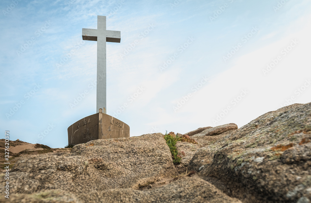 detail view on the Calvary of the sailors of the Pointe du Chatelet  Yeu Island