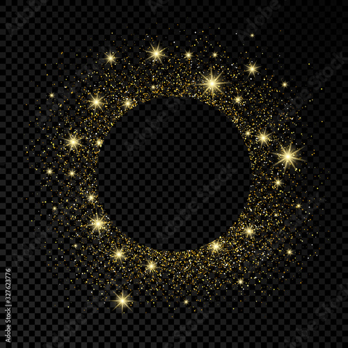 Greeting card with golden glitter background