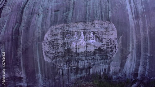 Carved confederate generals on Stone Mountain in Georgia photo