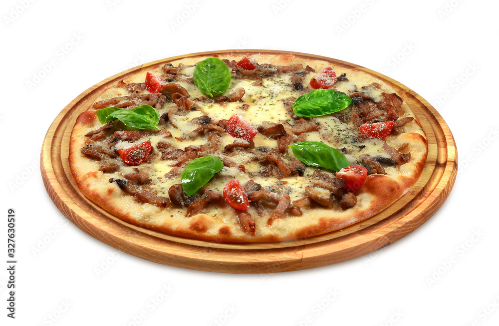 Italian pizza with basil Italian pizza with basil