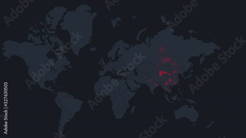 World Map of Infect Coronavirus COVID-19. animation of coronavirus infection photo