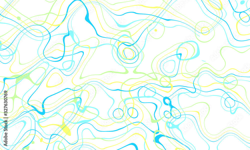 Green blue and yellow curve wave line on white abstract background ...