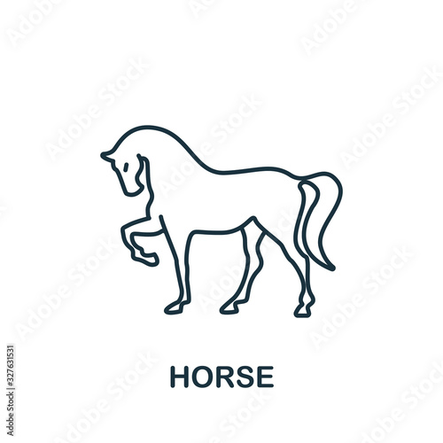 Horse icon from home animals collection. Simple line element Horse symbol for templates  web design and infographics