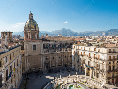 Palermo the statues of Pretoria Square photo