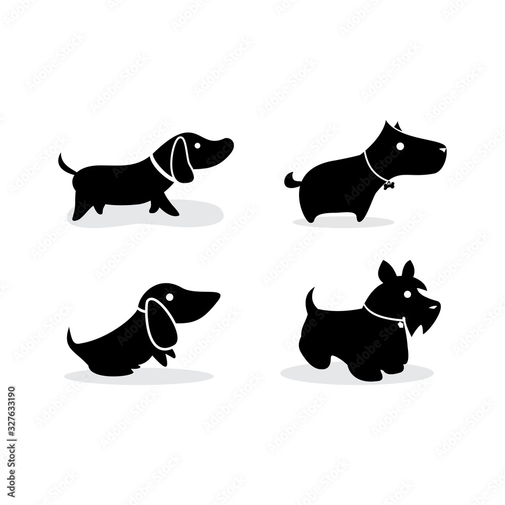 dog logo design set concept vector