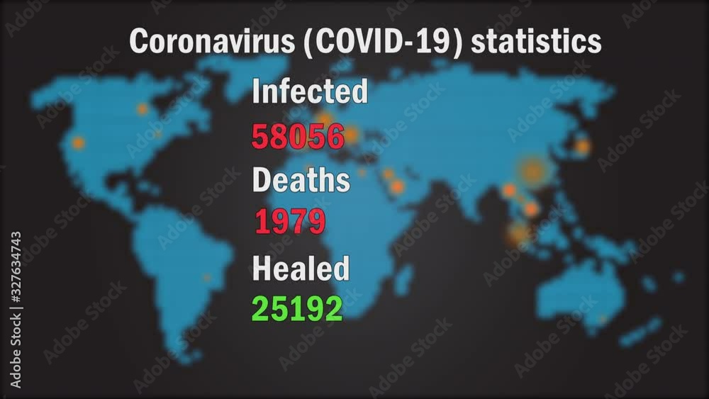 Blurred digital map with corona virus statistics forecasting pandemic infection overlay