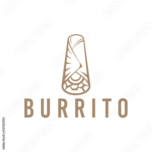 Obraz na płótnie Burrito logo in vintage line style with sample text w salonie
