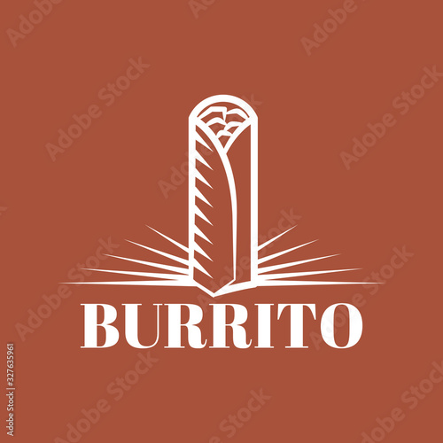 Mexican burrito logo in vintage style with text