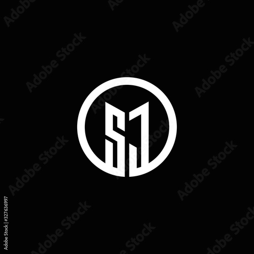 SJ monogram logo isolated with a rotating circle