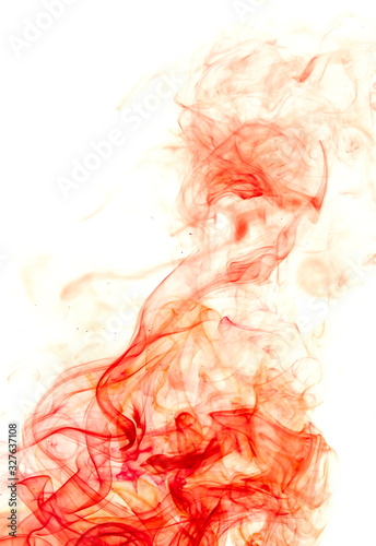 Red smoke on white background