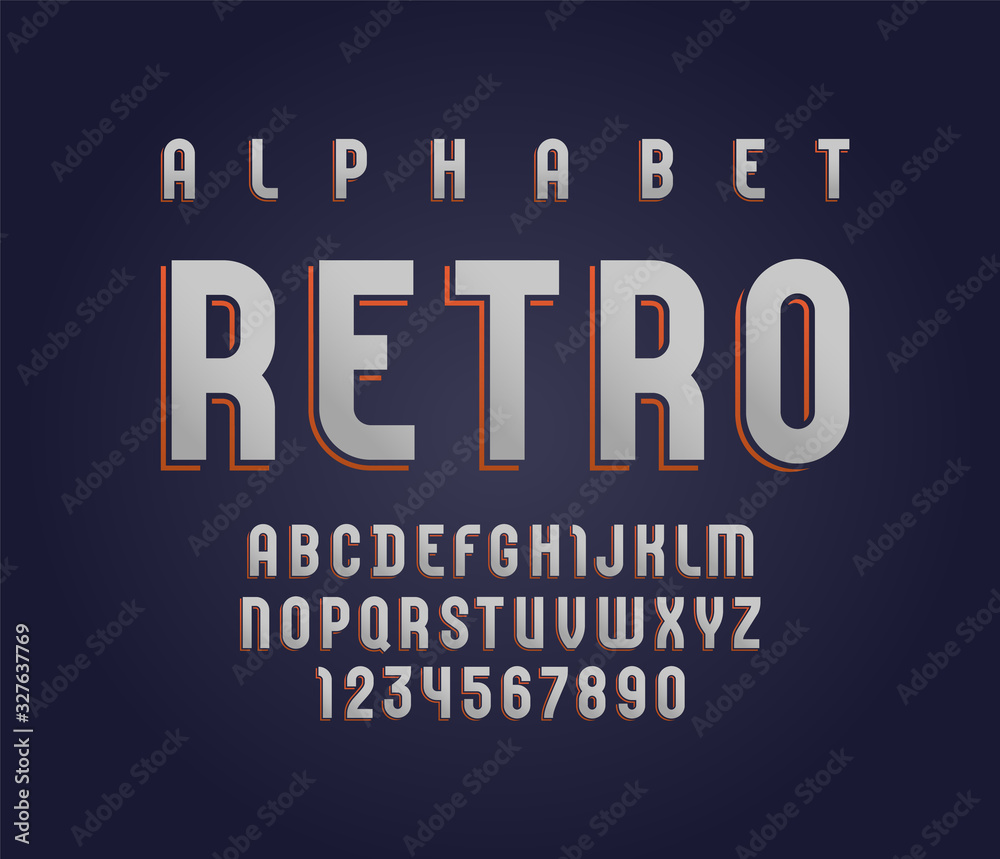 High font of retro style, old alphabet sans serif, letters from A to Z and numbers from 0 to 9 for you designs, vector illustration 10EPS High font of retro style, old alphabet sans serif, letters from A to Z and numbers from 0 to 9 for you designs, vector illustration 10EPS