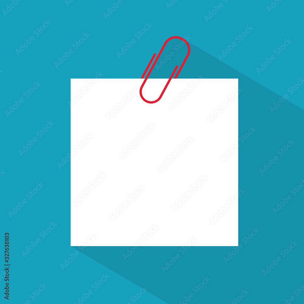 red paper clip with empty card icon- vector illustration red paper clip with empty card icon- vector illustration