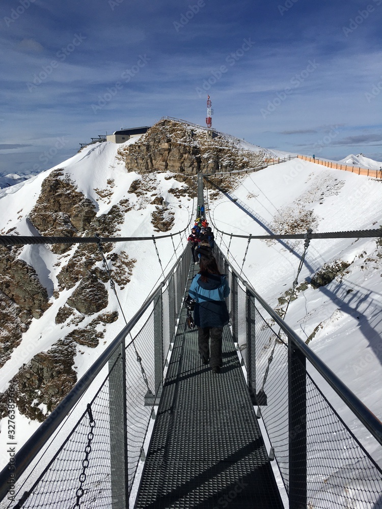 Bad Gastein Stubnerkogel Suspension Bridge Austria Alps Ski Stock Photo