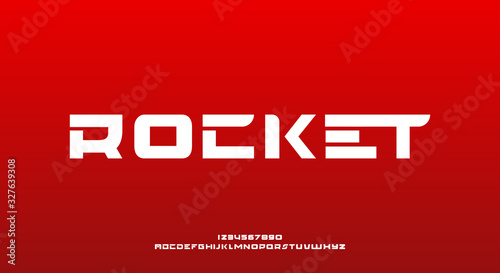Fényképezés Rocket, a bold modern sporty science fiction typography alphabet font
