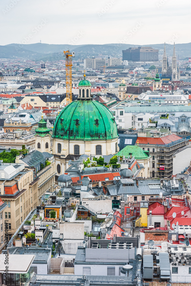 Vienna cityscape from the tower of the cathedral