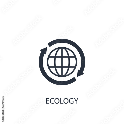 Globe icon. Simple ecology element illustration.