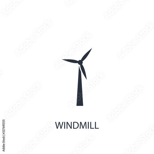 Windmill icon. Simple ecology element illustration.