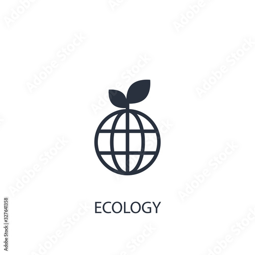 Globe icon. Simple ecology element illustration.