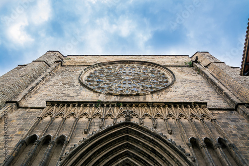 Santa Maria del Pi church, gothic quarter in Barcelona, Catalonia, Spain.