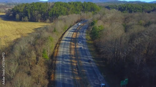 flying above of the interstate photo