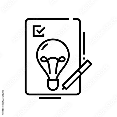 Sudden idea line icon, concept sign, outline vector illustration, linear symbol.