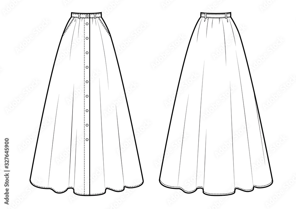 maxi skirt sketch vector illustration maxi skirt sketch vector illustration