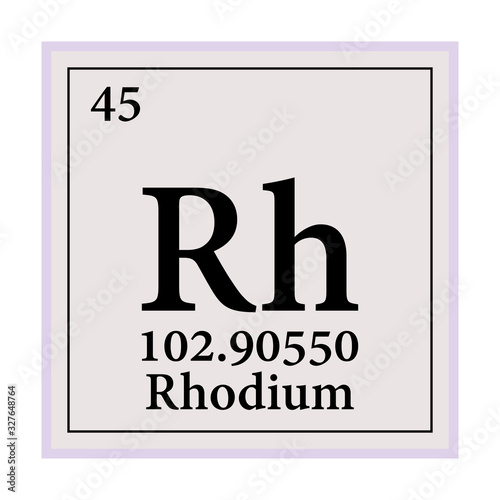 Rhodium Periodic Table of the Elements Vector illustration eps 10.