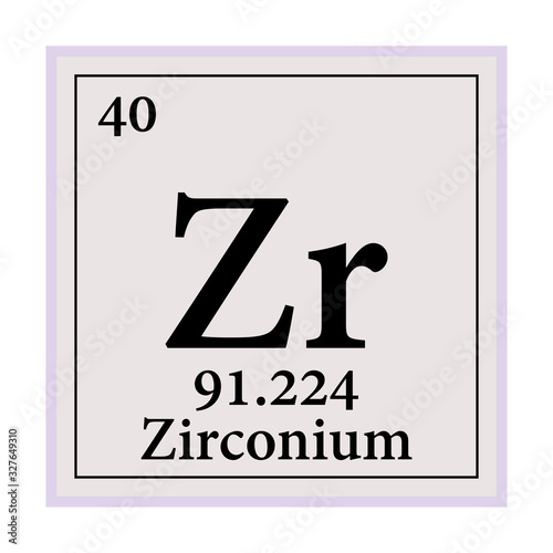 Zirconium Periodic Table of the Elements Vector illustration eps 10.