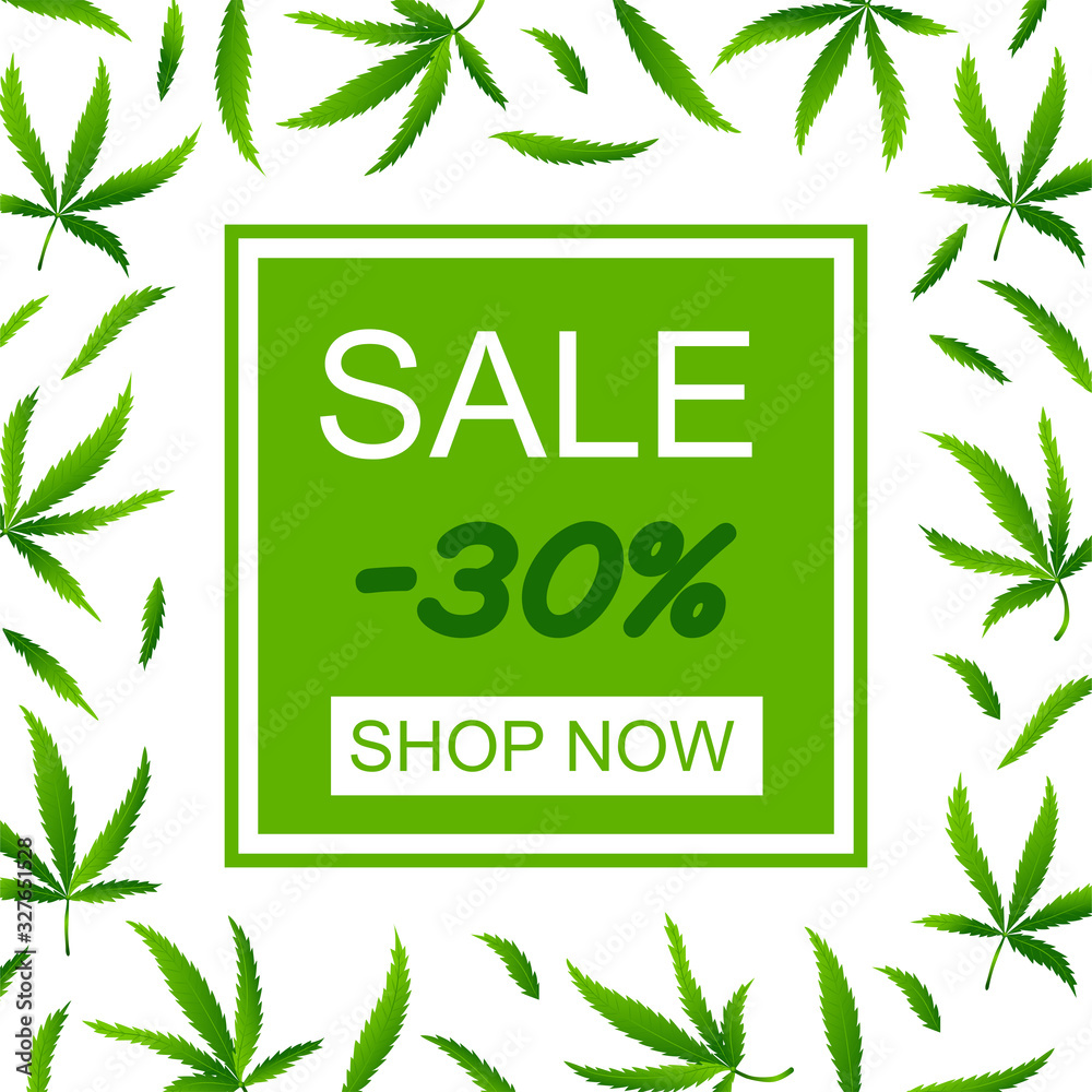 Seamless pattern with realistic cannabis leaf Seamless pattern with realistic cannabis leaf