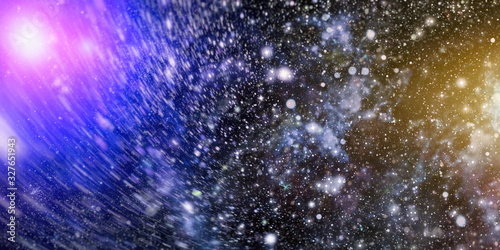 Slika na platnu Cosmic pattern with soft blur on dark background, suitable for desktop wallpaper or for creative graphic design