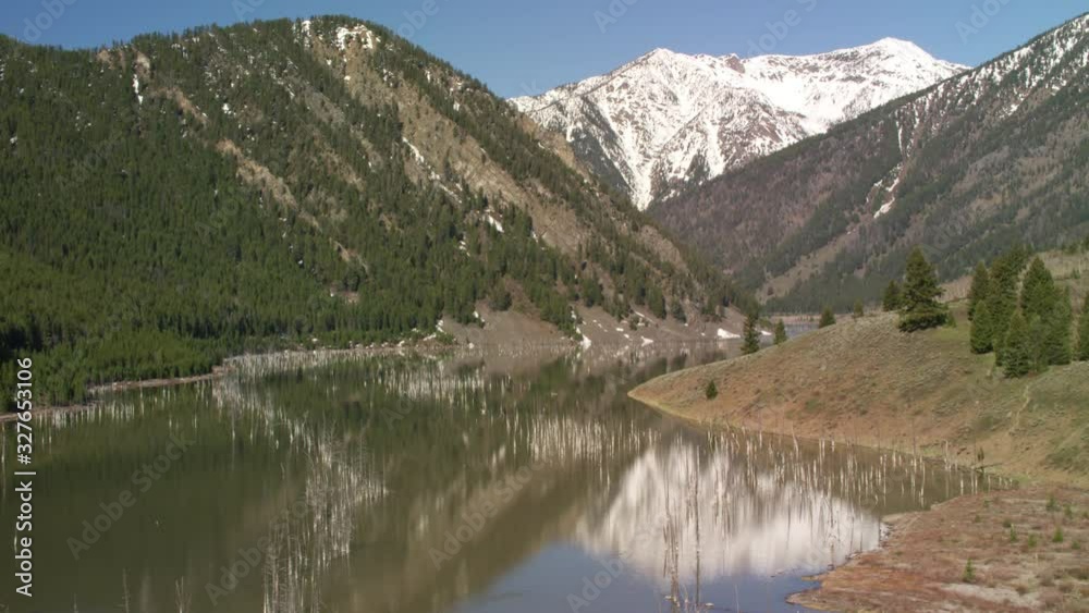 Hebgen Lake near Yellowstone National Park sits below the Henry's Lake mountains Hebgen Lake near Yellowstone National Park sits below the Henry's Lake mountains